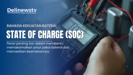 Bagan visualisasi proses pengukuran State of Charge (SoC) pada baterai. Menunjukkan pengukuran tegangan, perhitungan arus, pengukuran impedansi, dan penggunaan algoritma Kalman untuk estimasi SoC yang akurat.